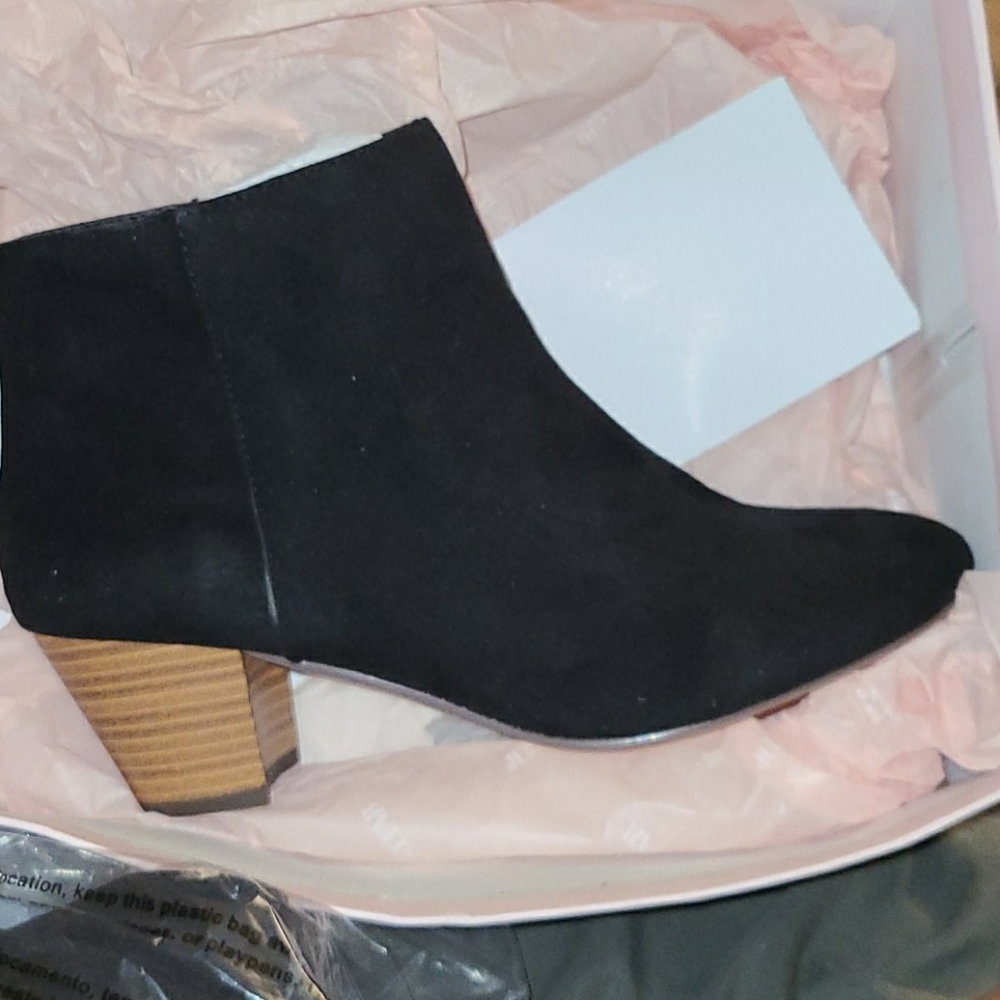 Faux suede booties